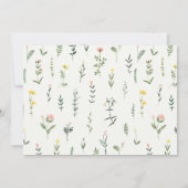 Wildblumen Girl Baptisse Celebration Foto Einladung (Rückseite)