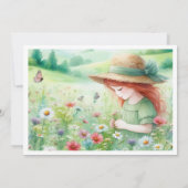 Wildblumen Girl's 5. Geburtstagsparty Einladung (Rückseite)