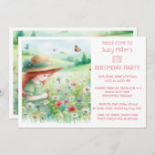 Wildblumen Girl's 5. Geburtstagsparty Einladung (Vorne/Hinten)