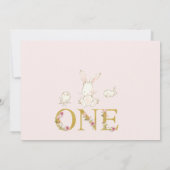 Wildblumen Girls Sonnen 1. Geburtstag Einladung (Rückseite)