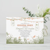 Wildblumen, Glasscherben und Lichter Probe Einladung (Stehend Vorderseite)