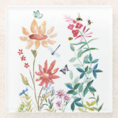 Wildblumen Glasuntersetzer (Vorderseite)
