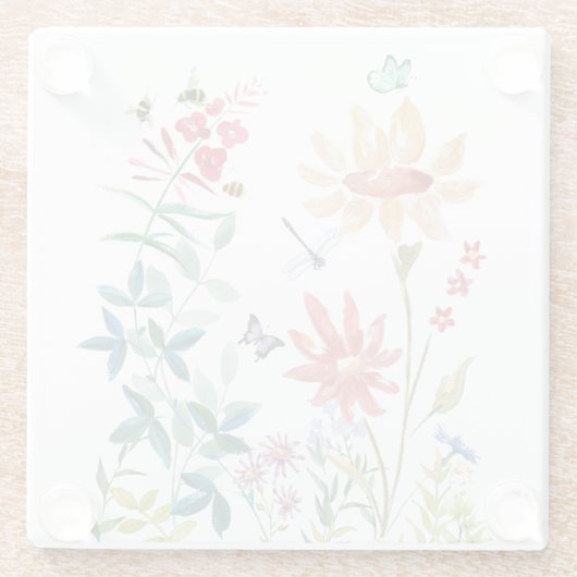 Wildblumen Glasuntersetzer (Rückseite)