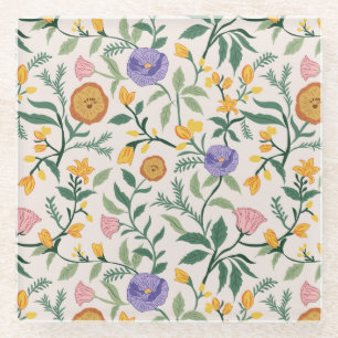 Wildblumen Glasuntersetzer