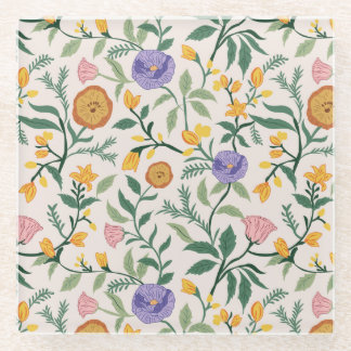 Wildblumen Glasuntersetzer