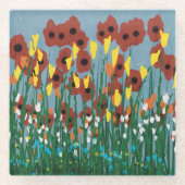 Wildblumen Glasuntersetzer (Vorderseite)