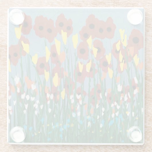 Wildblumen Glasuntersetzer (Rückseite)