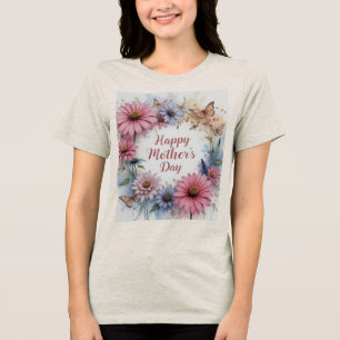 Wildblumen glücklich Muttertag Tri-Blend Shirt