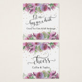 Wildblumen Gold Confetti Typografy Drinks Tickets (Vorne & Hinten)