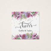 Wildblumen Gold Confetti Typografy Drinks Tickets (Rückseite)