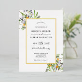 Wildblumen Gold elegante Hochzeitseinladung Folieneinladung (Stehend vorne)
