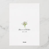 Wildblumen Gold elegante Hochzeitseinladung Folieneinladung (Rückseite)