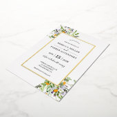 Wildblumen Gold elegante Hochzeitseinladung Folieneinladung (Gedreht)