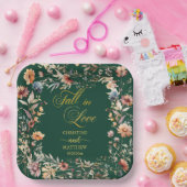 Wildblumen Gold 'Fall in Liebe' Elegante Hochzeit Pappteller (Party)