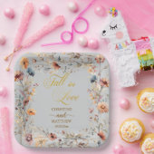 Wildblumen Gold 'Fall in Liebe' Elegante Hochzeit Pappteller (Party)