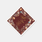 Wildblumen Gold 'Fall in Liebe' Elegante Hochzeit Serviette (Ecke)