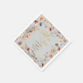 Wildblumen Gold 'Fall in Liebe' Elegante Hochzeit Serviette (Ecke)