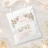 Wildblumen gold Girl Erstgeburtstag Vielen Dank Geschenktütchen (Ausgeschnitten)