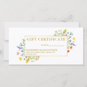 Wildblumen Gold-Rahmen-Geschenkgutschein (Vorderseite)