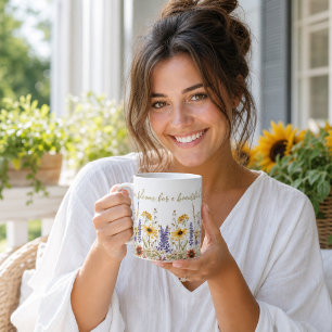 Wildblumen Goldene Blüten Botanisch Floral Kaffeetasse