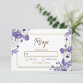 Wildblumen Goldene geometrische Lila Hochzeit (Stehend Vorderseite)