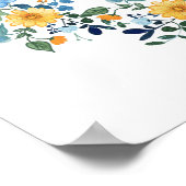 Wildblumen Goldenes Brautparty Willkommen Poster (Ecke)