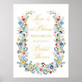 Wildblumen Goldenes Brautparty Willkommen Poster (Vorne)