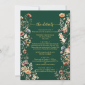 Wildblumen Goldfall in Liebe und Details Hochzeit Einladung (Rückseite)