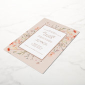 Wildblumen Graduation Party Real Rose Gold Folieneinladung (Gedreht)