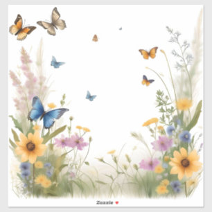 Wildblumen, Gräser und Schmetterlinge, Aufkleber