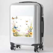 Wildblumen, Gräser und Schmetterlinge, Aufkleber (Koffer)