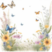 Wildblumen, Gräser und Schmetterlinge, Aufkleber (Vorderseite)