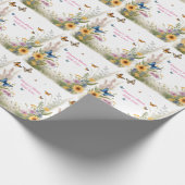 Wildblumen, Gräser und Schmetterlinge, Geschenkpapier (Ecke)