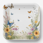 Wildblumen, Gräser und Schmetterlinge, Pappteller (Vorderseite)