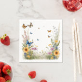 Wildblumen, Gräser und Schmetterlinge, Serviette (Beispiel)