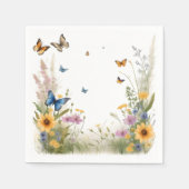 Wildblumen, Gräser und Schmetterlinge, Serviette (Vorderseite)