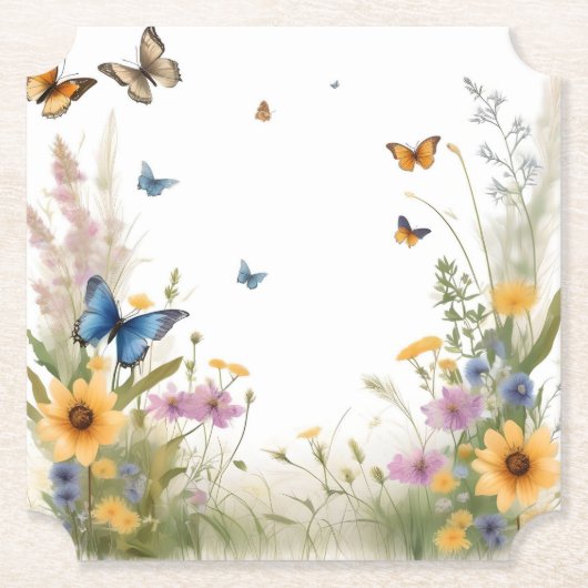 Wildblumen, Gräser und Schmetterlinge, Untersetzer (Vorderseite)