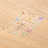 Wildblumen griechisch-orthodoxe Christening Taufe Acryleinladungen (Ablage )