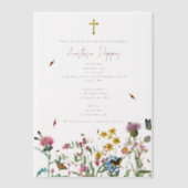 Wildblumen griechisch-orthodoxe Christening Taufe Pergament Einladungen (Vorderseite)