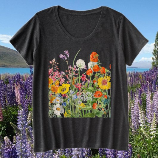 Wildblumen Große Größe T-Shirt
