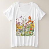 Wildblumen Große Größe T-Shirt (Design vorne)