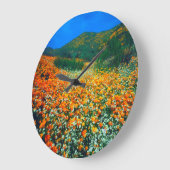 Wildblumen Große Wanduhr (Winkel)