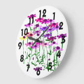 Wildblumen Große Wanduhr (Winkel)