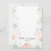 Wildblumen Grün & Orange romantische Hochzeit Einladung (Rückseite)