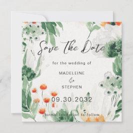 Wildblumen grün und orange Foto Save The Date
