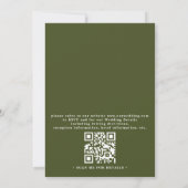 Wildblumen Grüner Kranz Rustikaler QR-Code Hochzei Einladung (Rückseite)