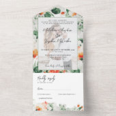 Wildblumen Grünes orangefarbenes botanisches Foto All In One Einladung (Innen Boden)