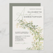 Wildblumen Grünpflanzen Botanische Hochzeit Einladung (Vorne/Hinten)