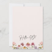 Wildblumen Hallo 40 Geburtstag Einladung (Rückseite)