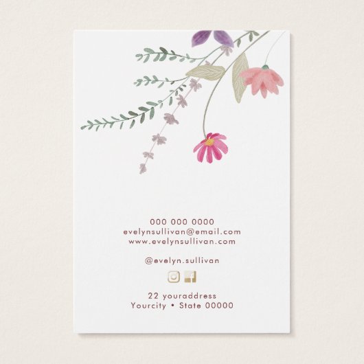 Wildblumen-Halskette-Grafikkarte (Rückseite)